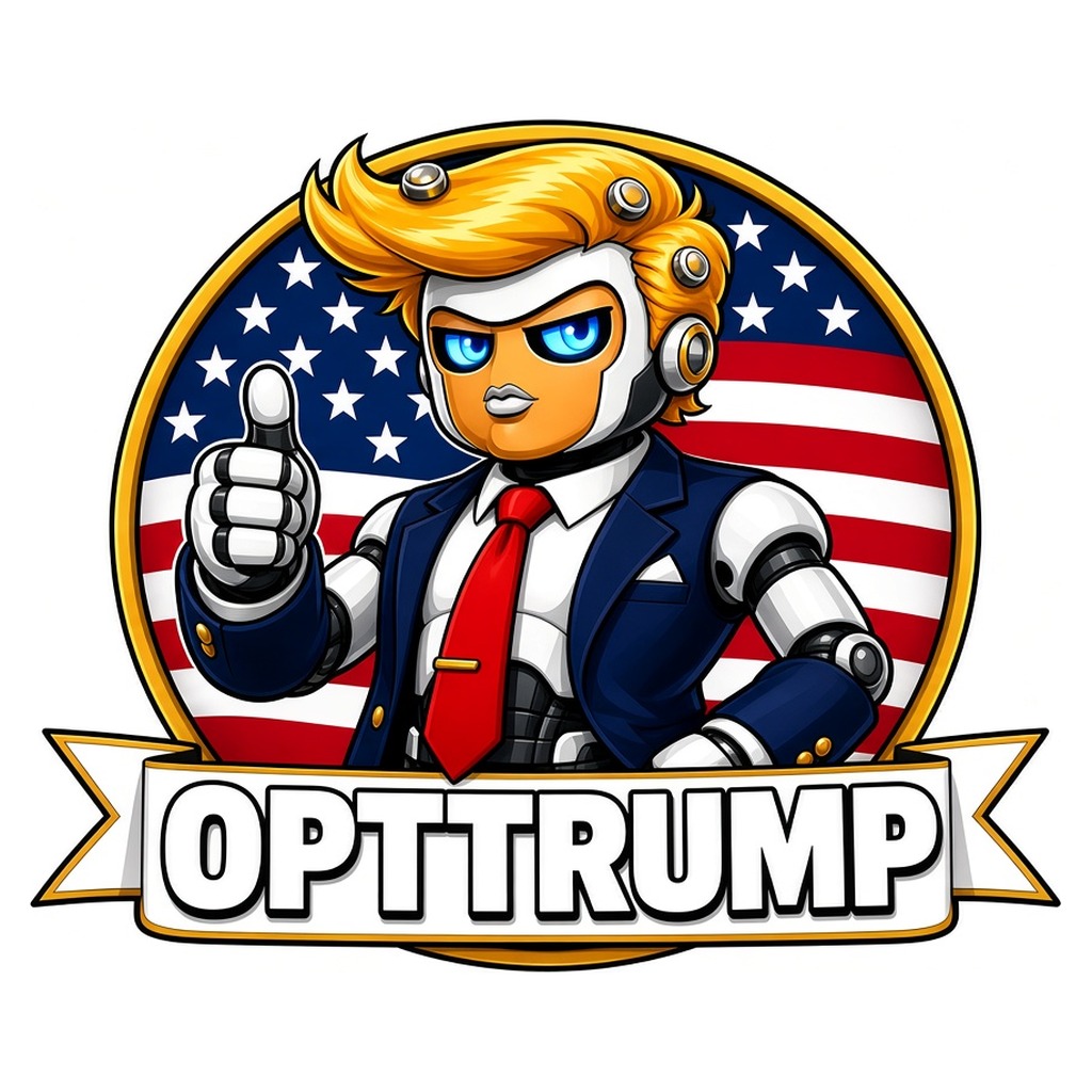 Optimus Trump robot mascot logo